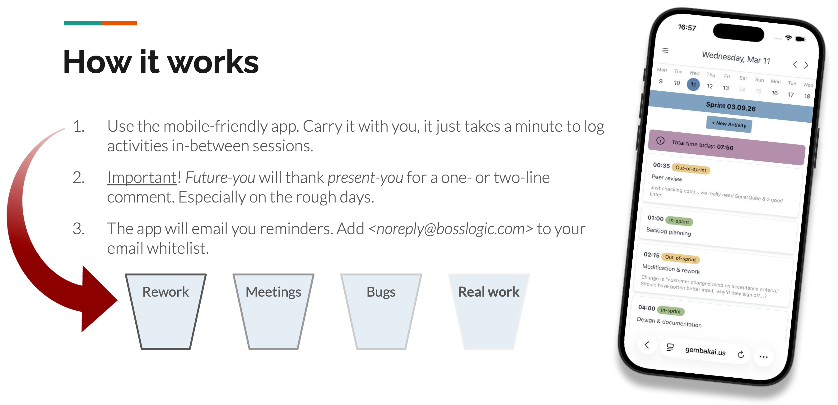 Activity capture using the app